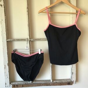 Jantzen Women's Black Tankini with Pink Accents